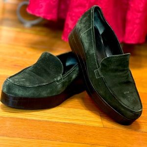 Robert Clegerie Green Suede Platform shoes